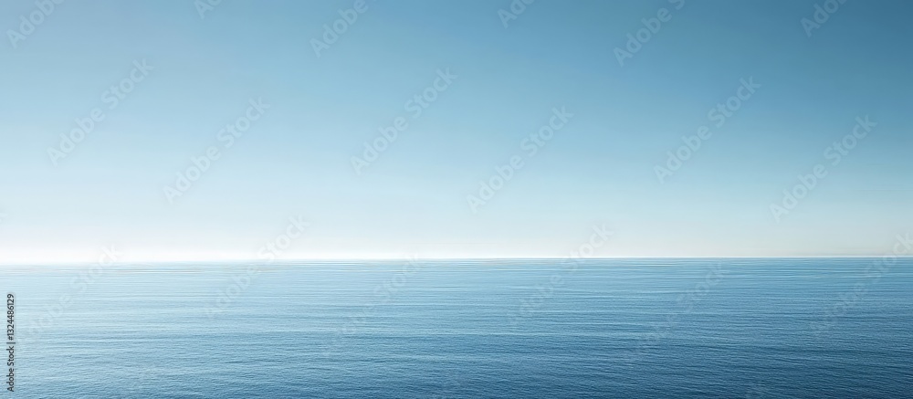 Obraz premium Serene blue ocean with ample white space.