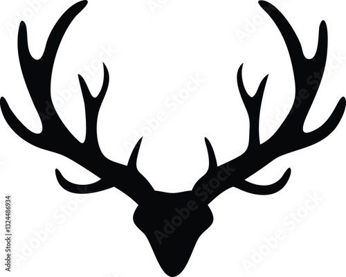  create a Deer antlers silhouette vector icon desing with a white background