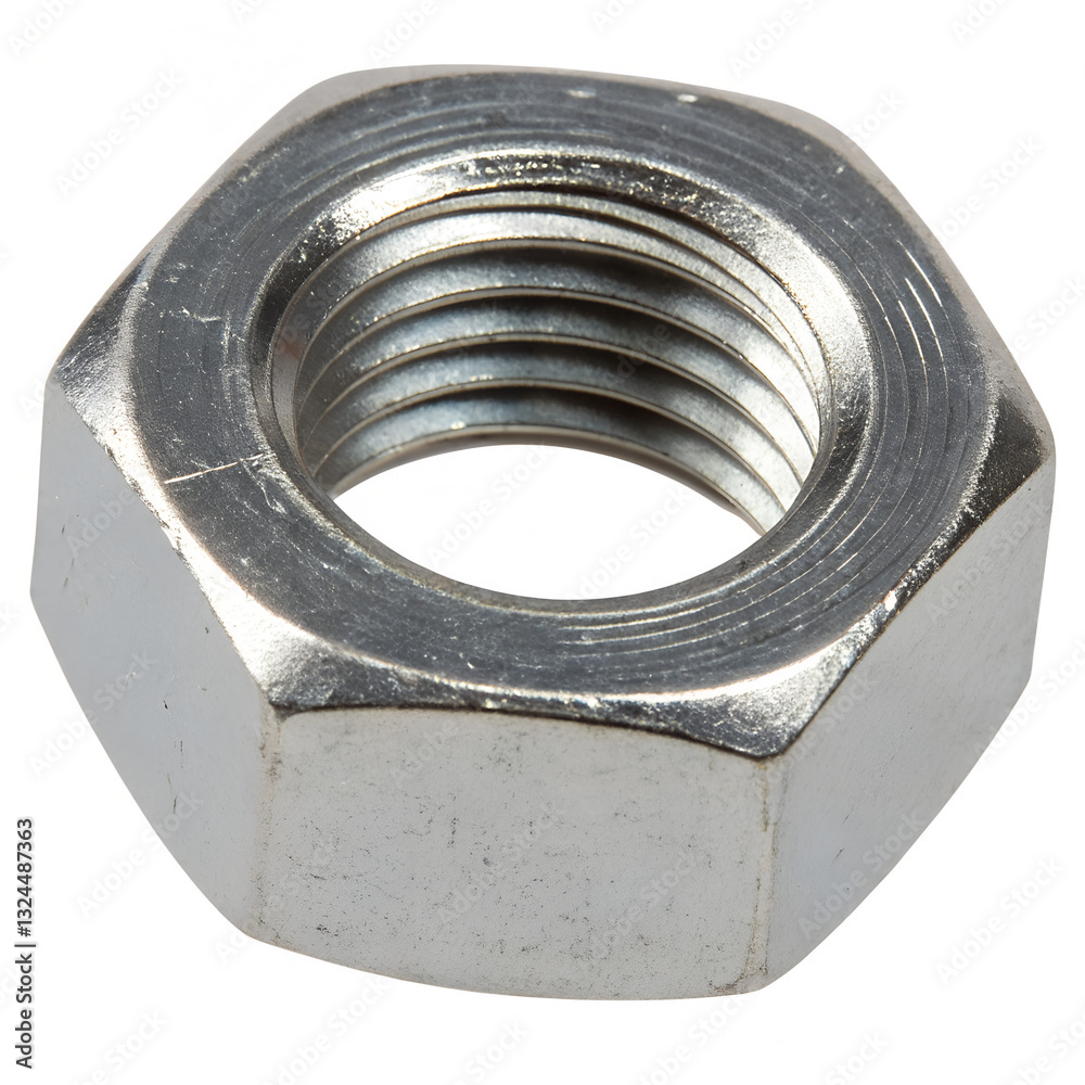Hex Nut Isolated on Transparent Background.. Hex Nut Isolated on Transparent Background..