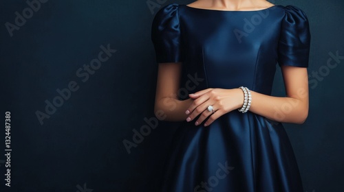1960sstyle woman flaunts diamond bracelet and vintage jewelry