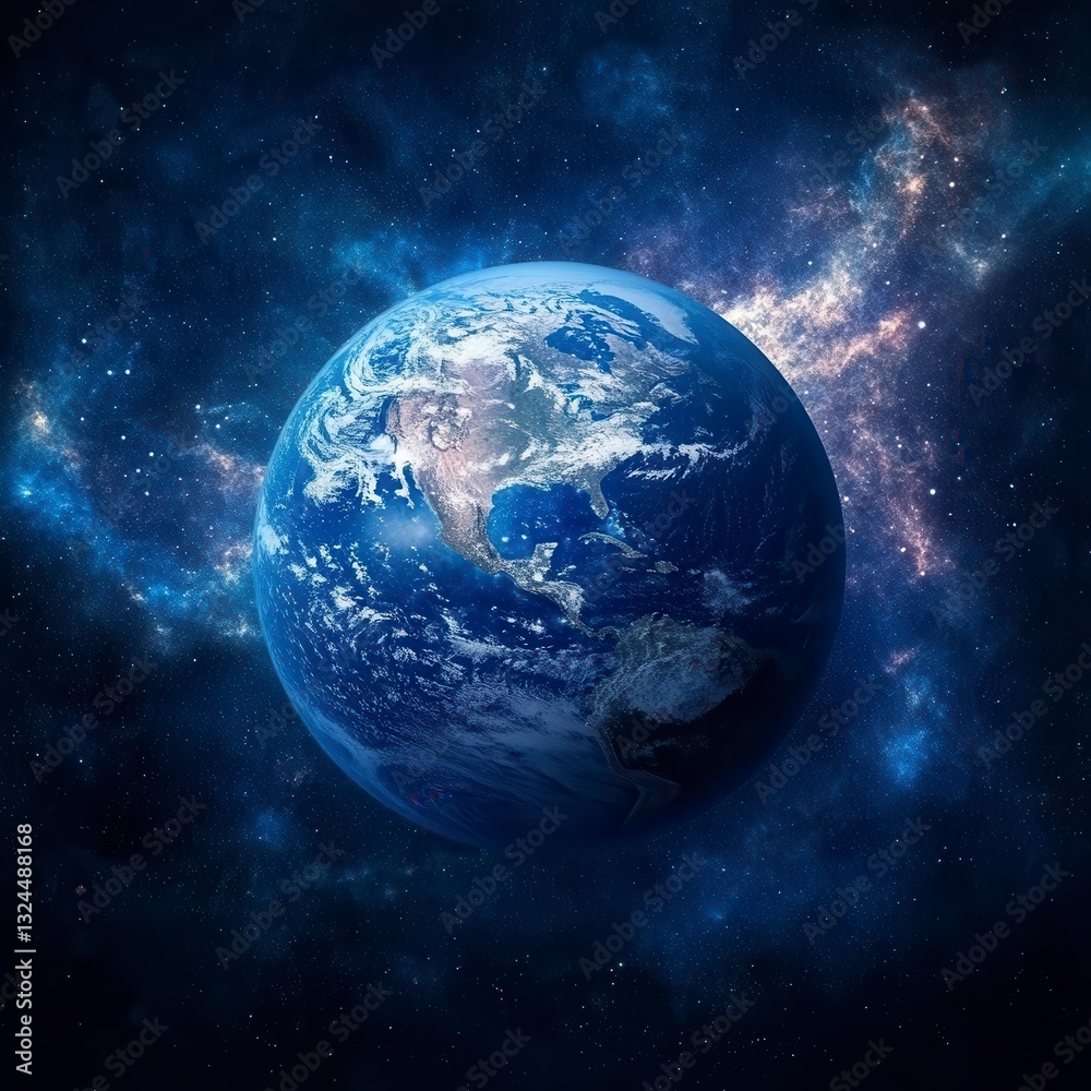 Obraz premium Earth in Cosmic Space