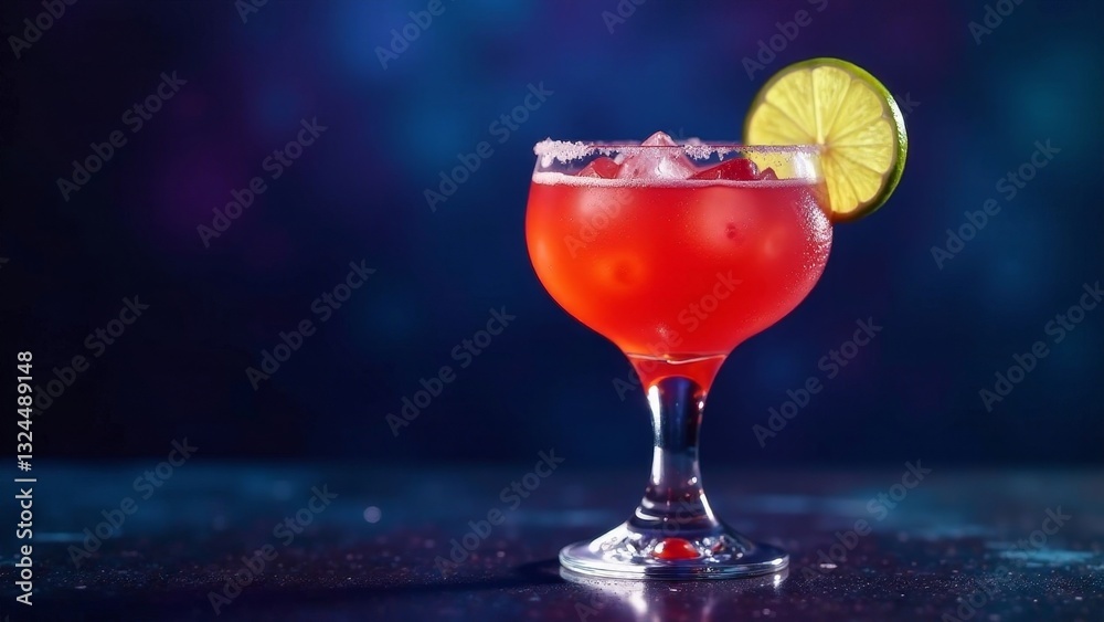 custom made wallpaper toronto digitalRefreshing Red Cocktail with Ice and Citrus Garnish on a Dark Surface