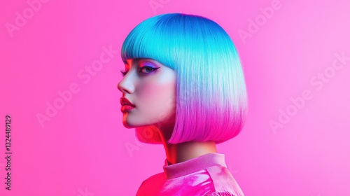 Cuttingedge futuristic chromedyed bob with reflective effect fashion trend