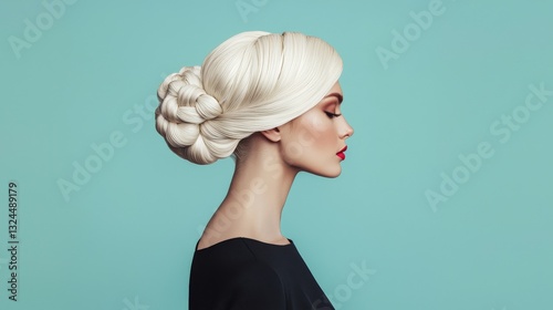 Modern architecturally inspired sculptural highfashion updo blending art and beauty