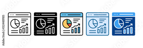Pie Chart Icon Set Multiple Style Collection