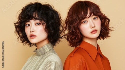 Modern twist on classic mullet with tousled waves hairstyle