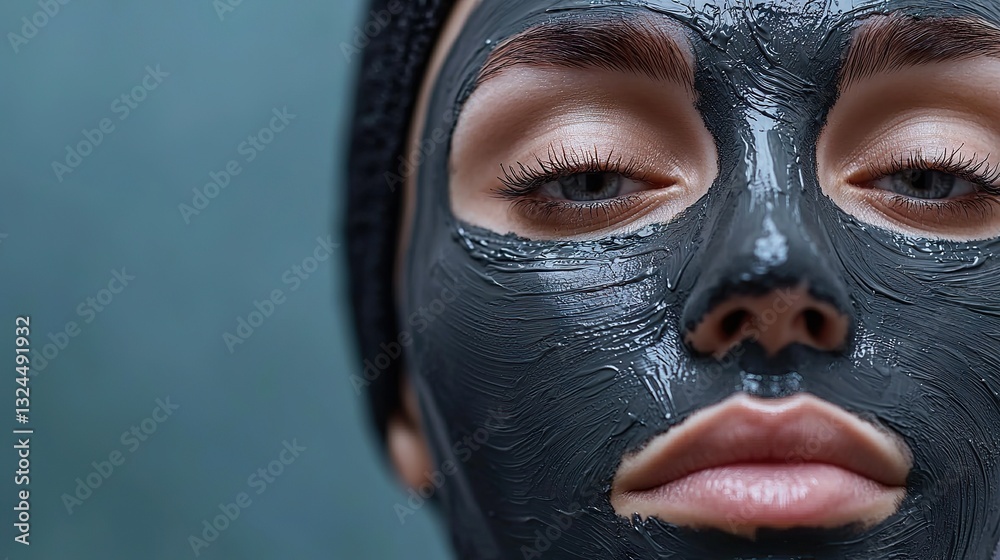 Relaxing face mask treatment for glowing skin spa setting beauty routine indoor close-up self-care concept Relaxing face mask treatment for glowing skin spa setting beauty routine indoor close-up self-care concept