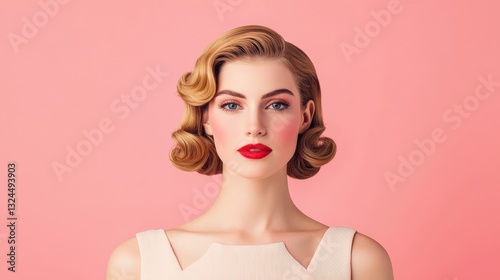 Vintagemodern retrofuturistic finger waves with glossy wetlook