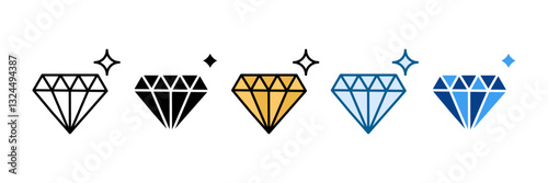 Diamond Icon Set Multiple Style Collection