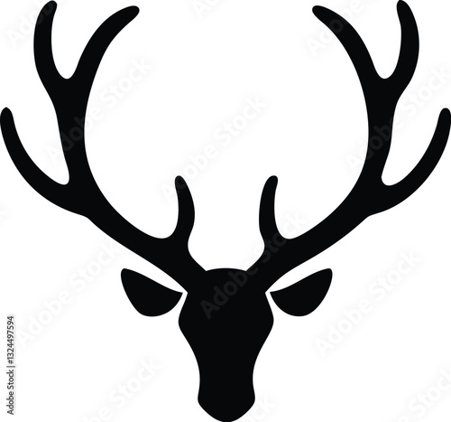  create a Deer antlers silhouette vector icon desing with a white background