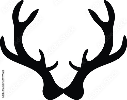  create a Deer antlers silhouette vector icon desing with a white background