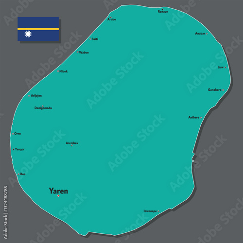 Vector map of Nauru