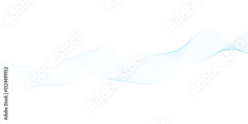 Abstract vector background with blue wavy lines. Blue wave background. Blue lines vector illustration. Curved wave. Abstract wave element.	