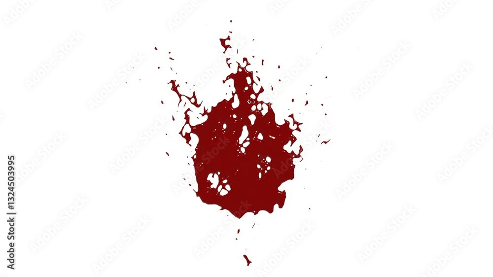 Blood spill, blood drip effect, Bleeding, splatter, steady spill, decal effect, isolated over transparent background, can be used for video games and compisitions.
