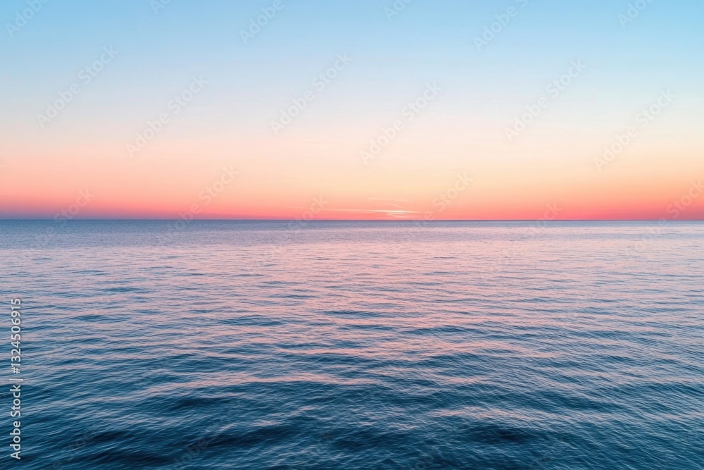 Obraz premium This photo captures a painting depicting a colorful sunset over the vast expanse of the ocean creating a mesmerizing view An abstract rendition of a tropical sunset on the ocean .