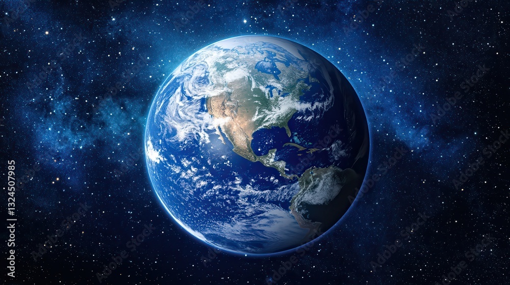 Obraz premium Blue digital image of globe. Background image