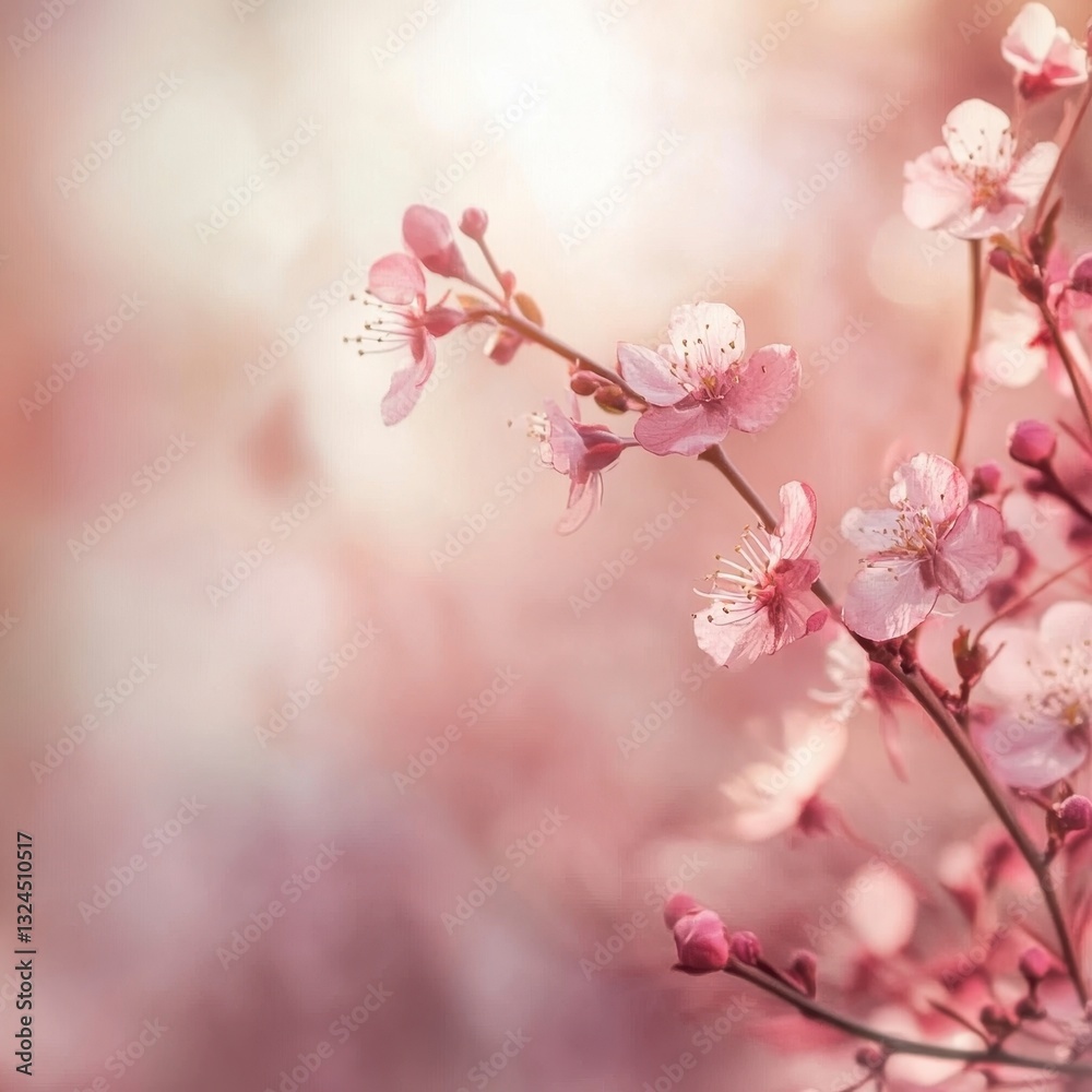 Obraz premium Soft Pink Blossom Branch