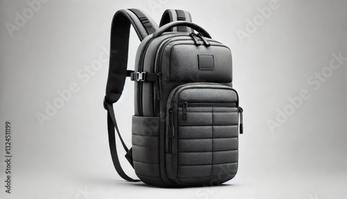 a modern urban backpack, isolated on a pure white background