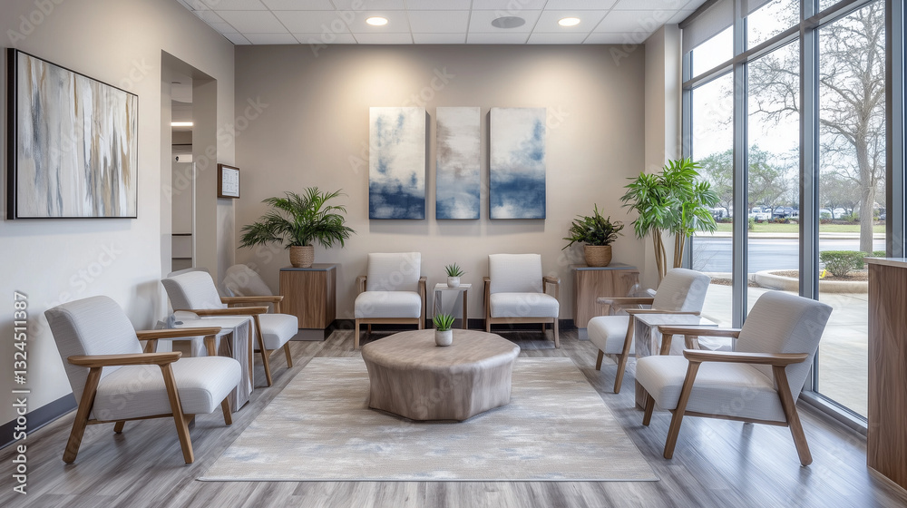 Fototapeta premium Modern Private Practice Waiting Area With Comfortable Seating