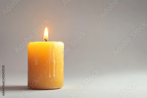 Christmas candle isolated on a white background for festive and serene holiday-themed design projects