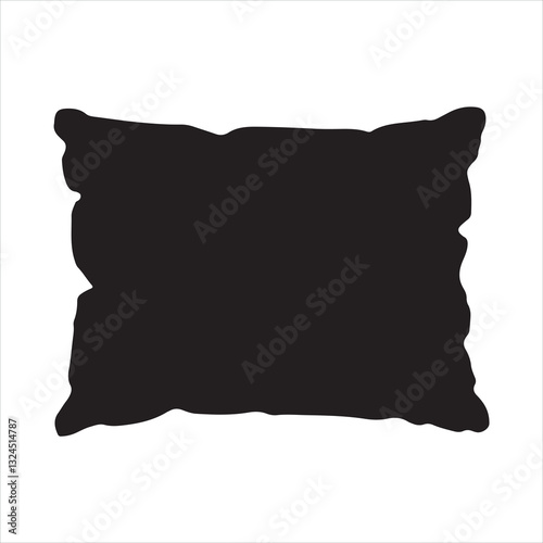 Black Silhouette of a Rectangular Pillow
