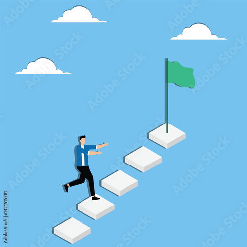 Progress or journey to success or achieve goal