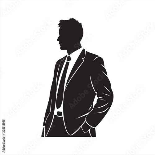 Silhouette of a businessman in a suit
