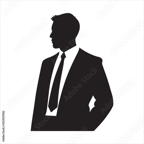 Silhouette of a businessman in a suit
