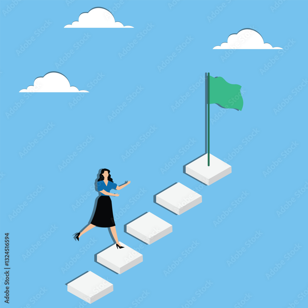 Progress or journey to success or achieve goal Progress or journey to success or achieve goal