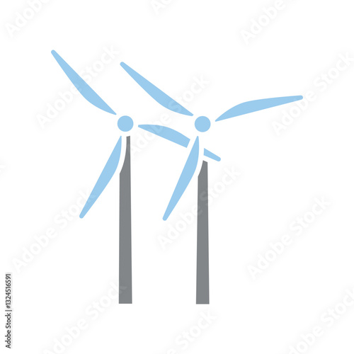 Wind energy flat line icon.