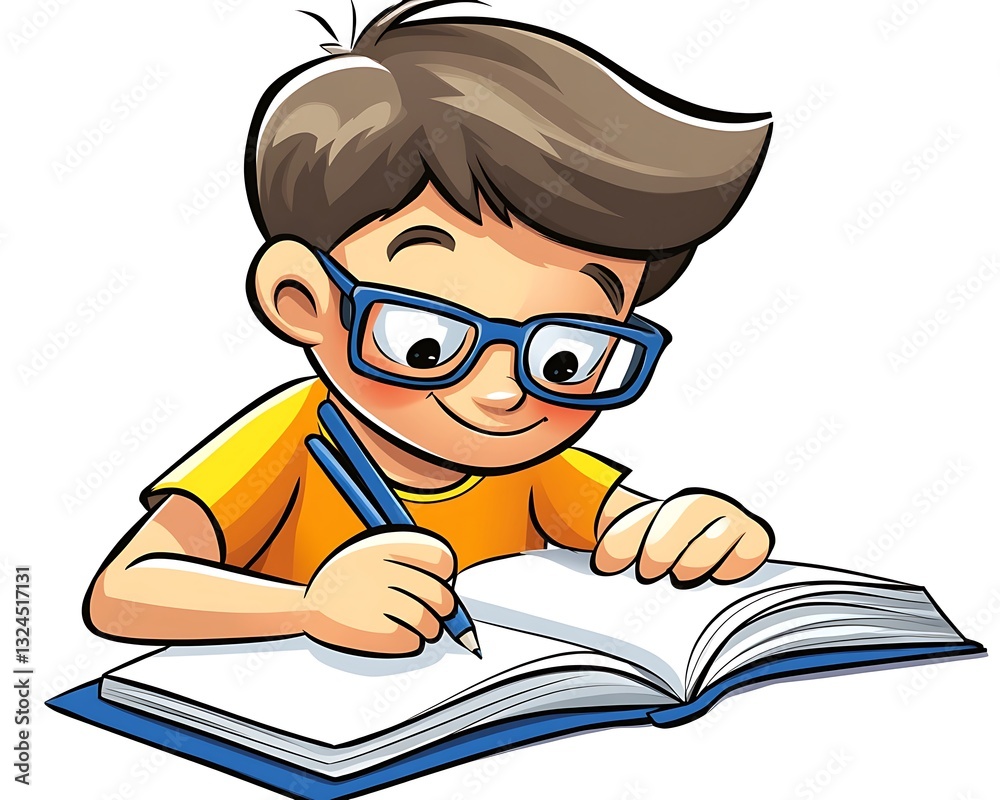 Boy writing notebook classroom learning education (1) Boy writing notebook classroom learning education (1)