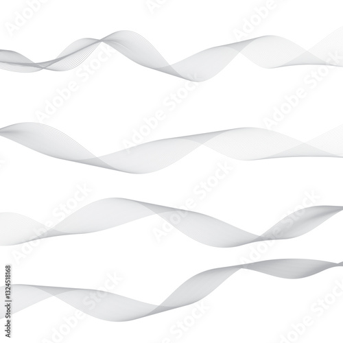 abstract Grey wave line background on white background.	