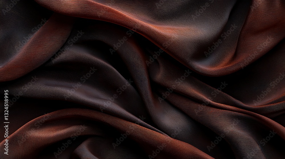 Obraz premium Brown fabric folds create soft curves. Backdrop for websites or product displays