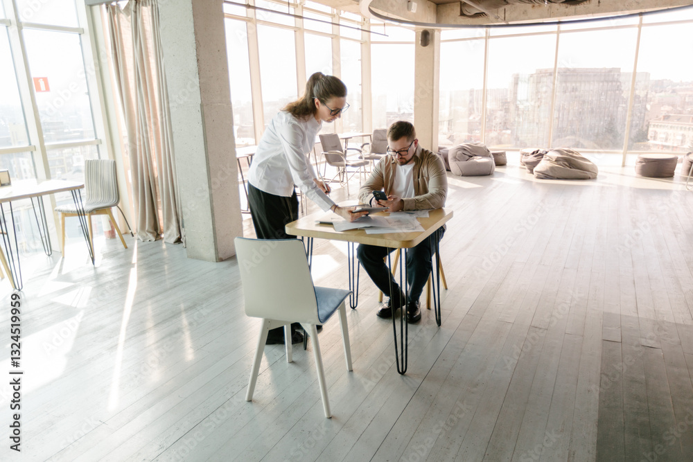 office workers working together office workers working together