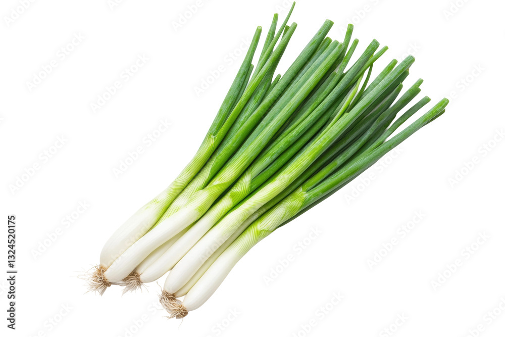 Fresh green onions ready for culinary use, cut out Fresh green onions ready for culinary use, cut out