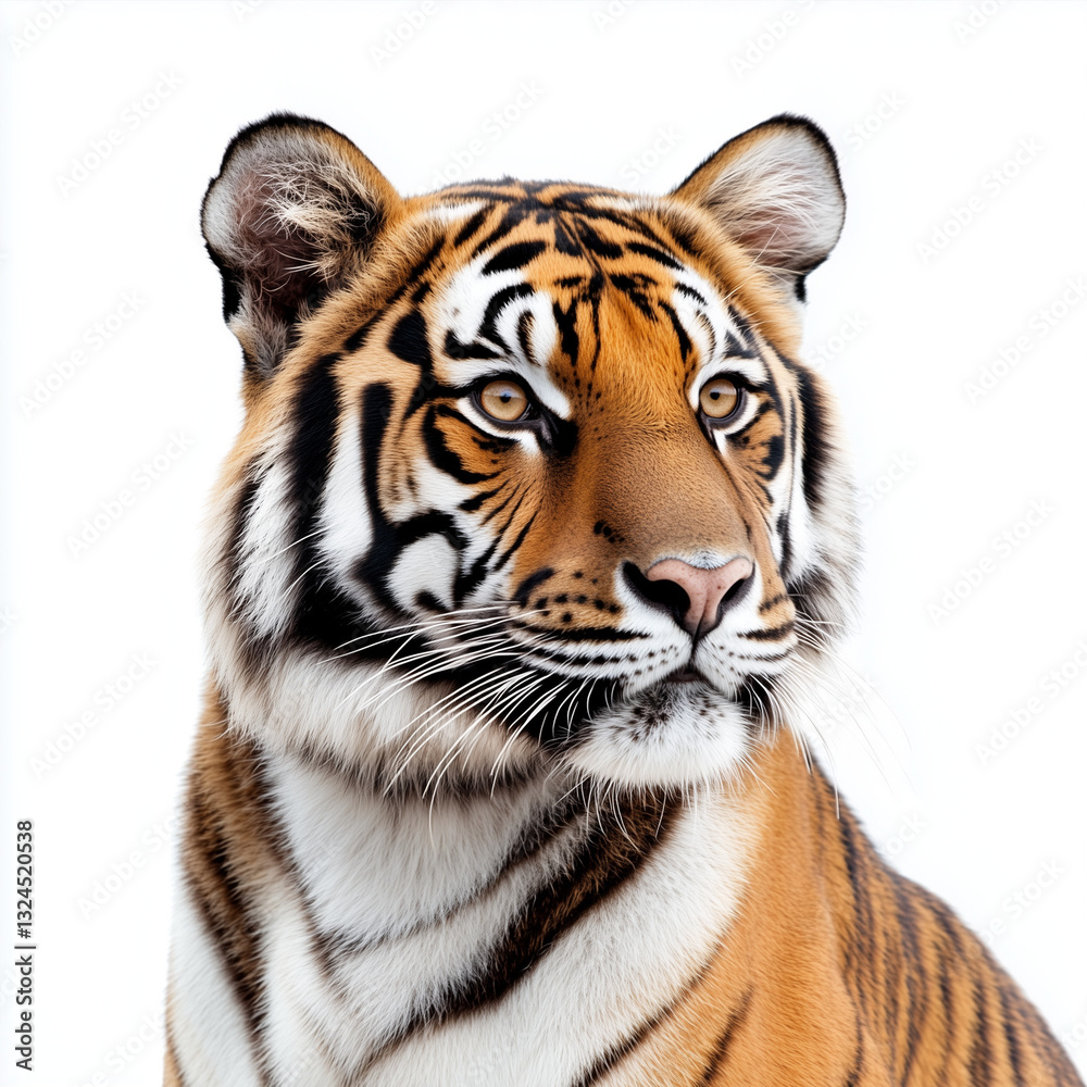 Fototapeta premium A Tiger Displaying Its Vibrant Orange and Black Striped Fur