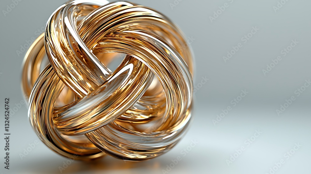 Abstract Gold and Clear Sphere Knot Design Abstract Gold and Clear Sphere Knot Design