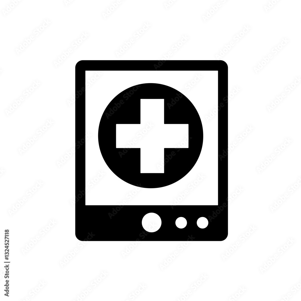 Simple Remote Consultation Telemedicine Icon Simple Remote Consultation Telemedicine Icon