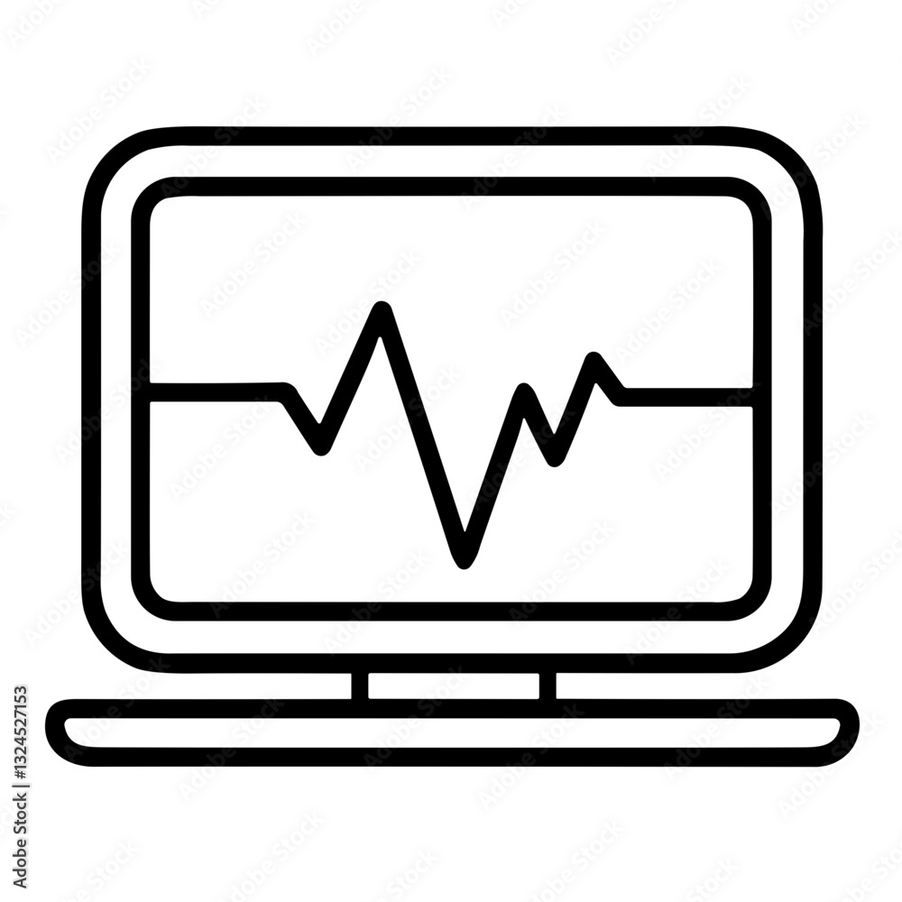Simple Remote Consultation Telemedicine Icon Simple Remote Consultation Telemedicine Icon