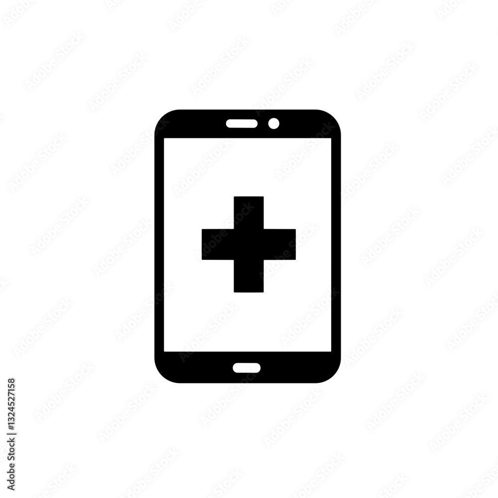 Simple Remote Consultation Telemedicine Icon Simple Remote Consultation Telemedicine Icon