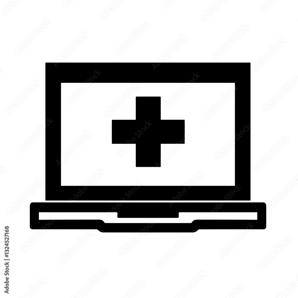 Fototapeta premium Simple Remote Consultation Telemedicine Icon 