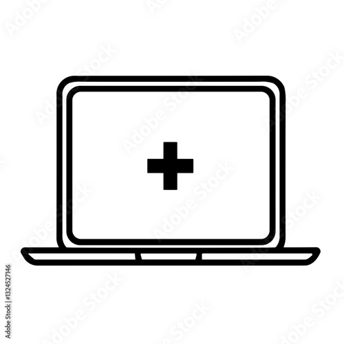 Simple Remote Consultation Telemedicine Icon   