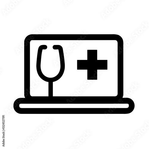 Simple Remote Consultation Telemedicine Icon   