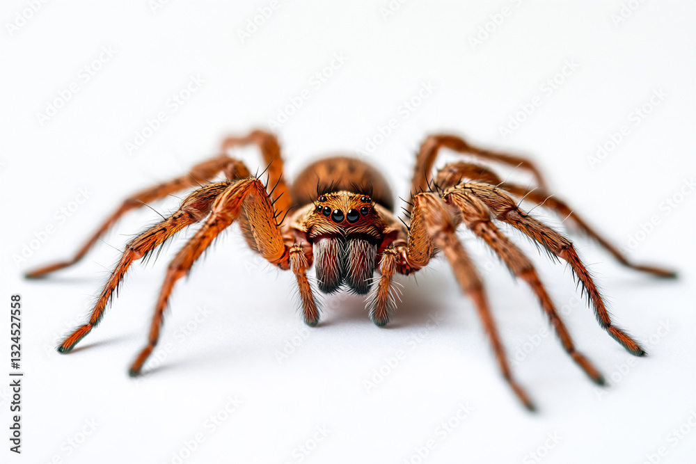 a small brown spider on a white background, a small brown spider on a white background,