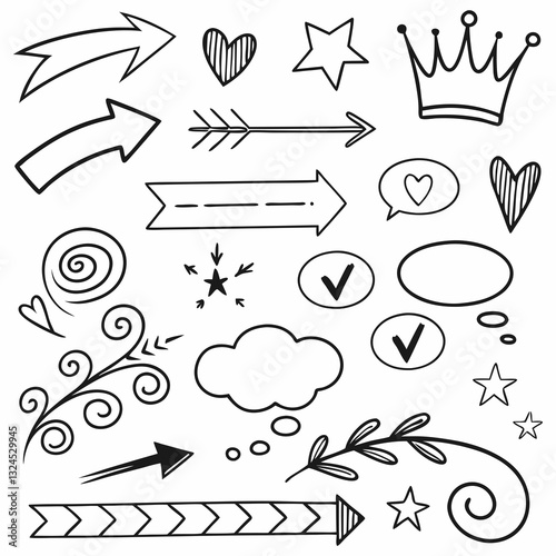 Handmade Doodle Elements Perfect for Presentations & Graphics