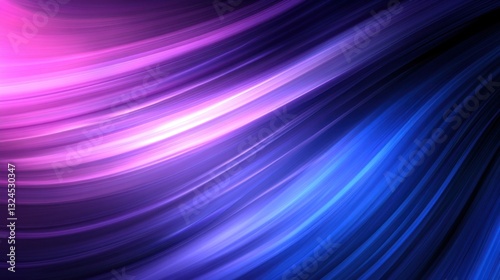 Flowing waves of purple and blue light blend seamlessly, creating a dynamic background filled with energy and movement ideal for digital designs and artistic projects