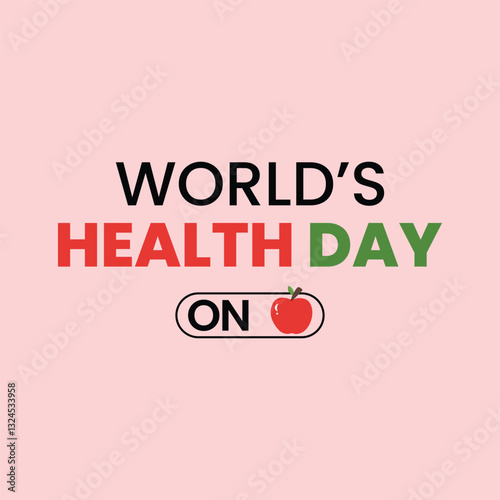 World Health Day Vector Illustration with Apple Symbol