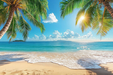 Deken met foto Palmboom Fiji strand Lautoka palmbomen turquoise zee zonlicht  © sharafmaksumov