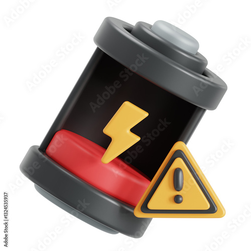 Εκτύπωση καμβά Low battery 3D icon