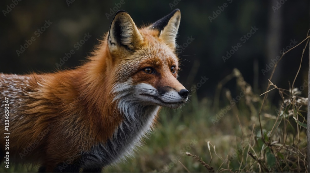 Fototapeta premium Vibrant Fox At the Summit